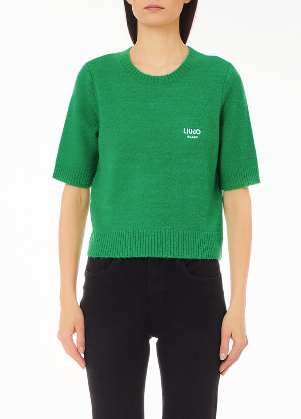 T-shirt in misto lana e alpaca