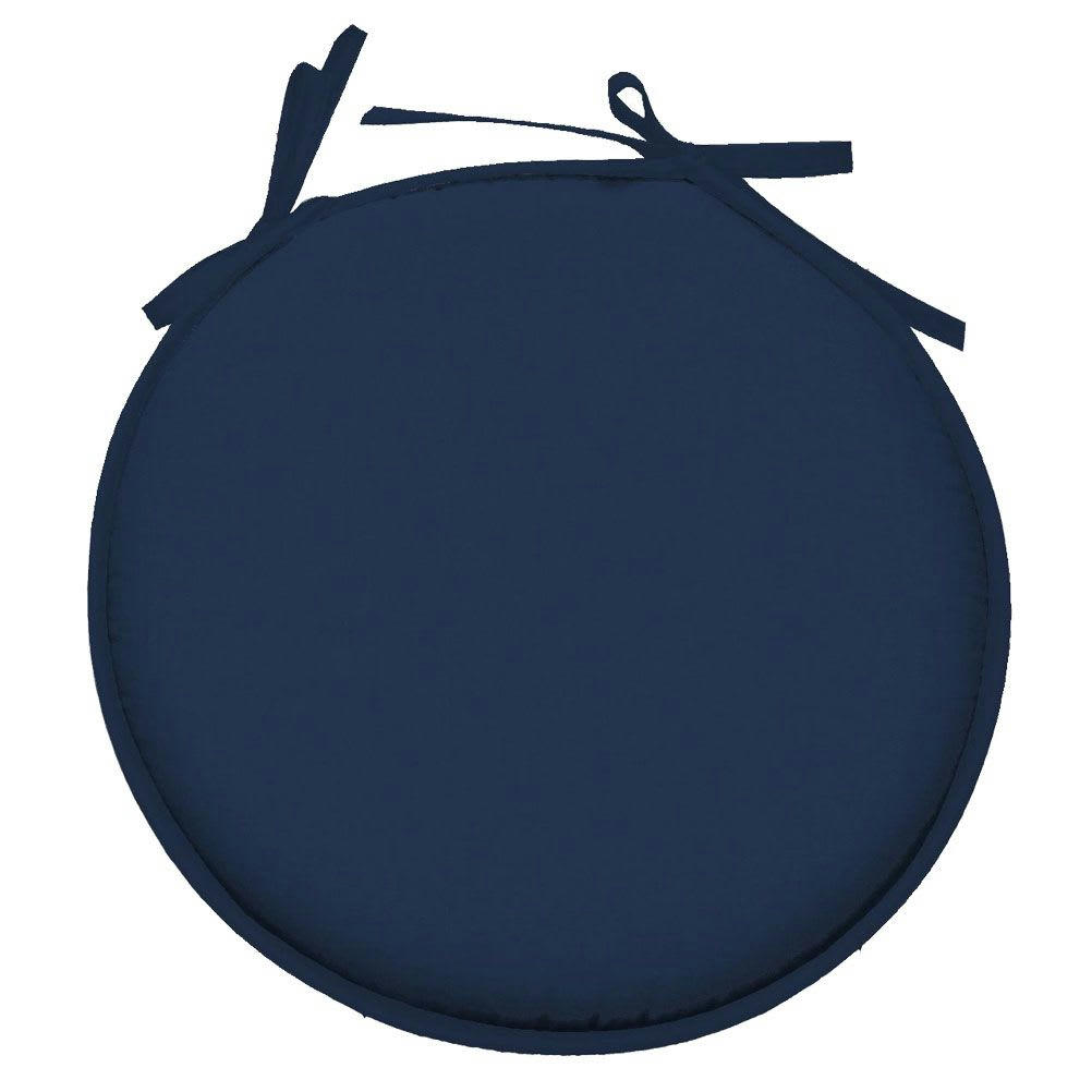 UNI - Galette de chaise polyester bleu pétrole D40cm
