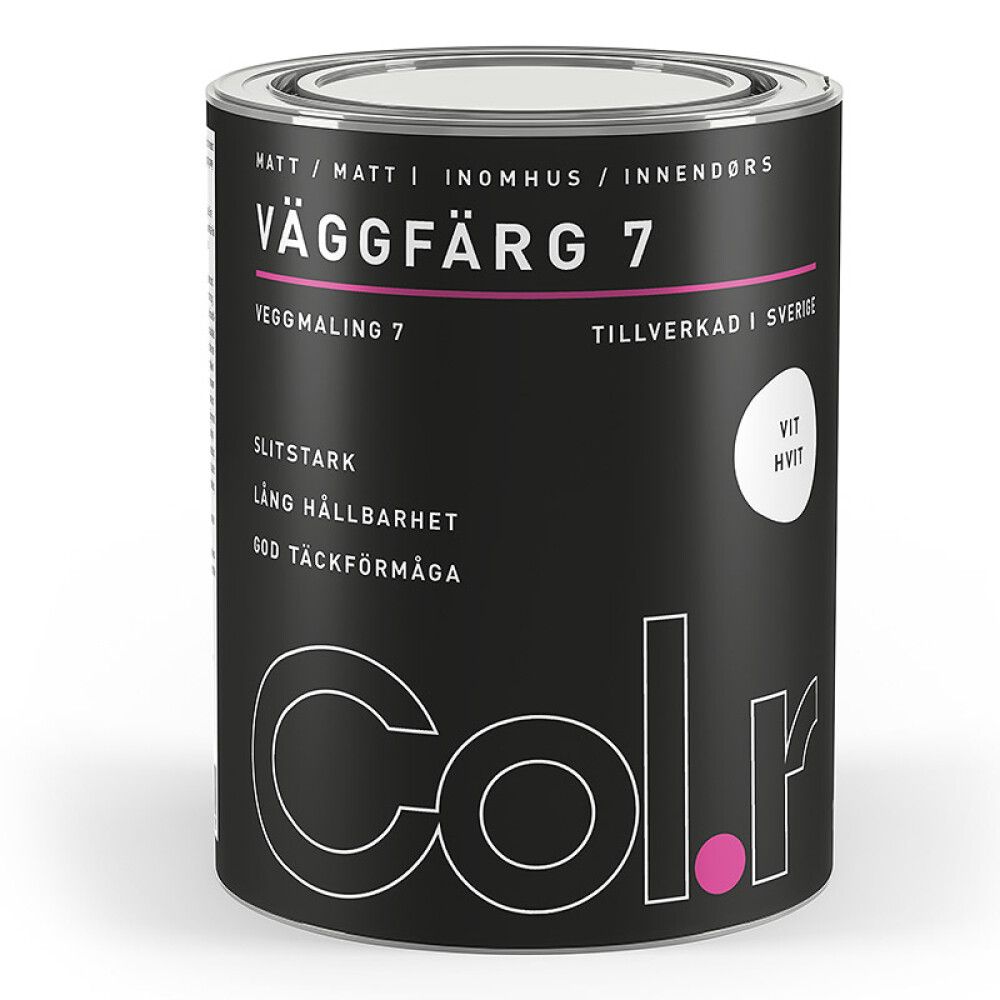 VEGGMALING COL.R MATT HVIT 1L
