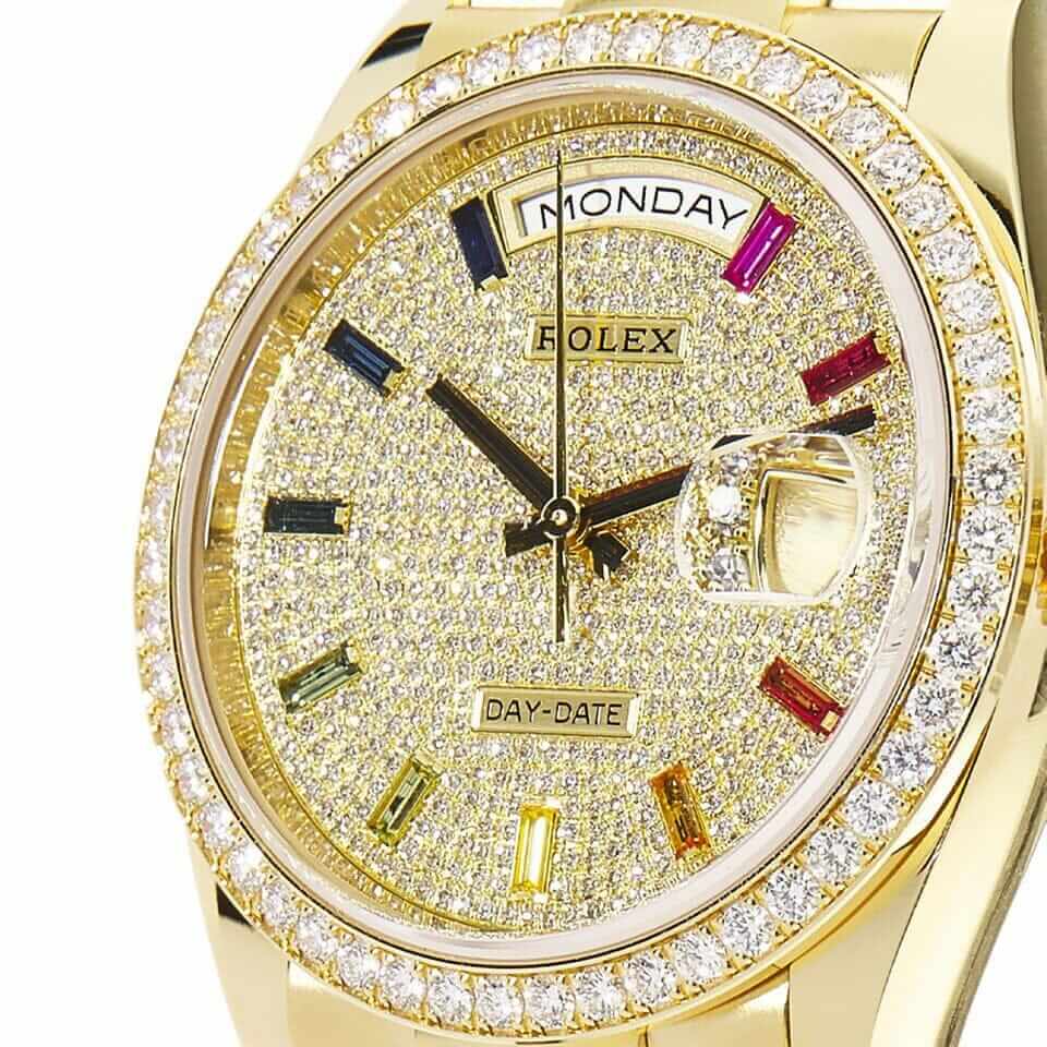 Rolex Day-Date 128348RBR “Pave Diamond Dial” Perfect Duplicate Edition