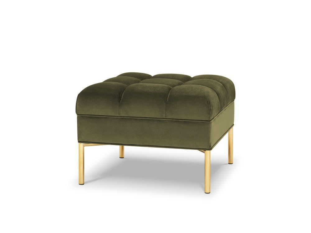 KAROO - Pouf velours vert