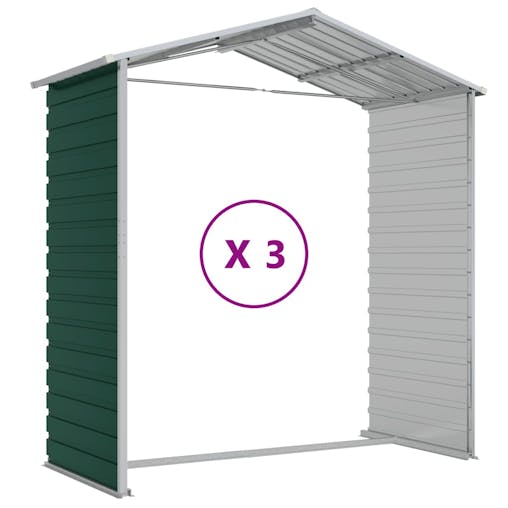 NNEVL Garden Shed Green 191x300x198 cm Galvanised Steel