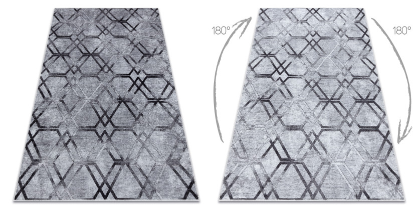 Dywan do prania MIRO 51805.803 Geometryczny, kratka 80x150 cm