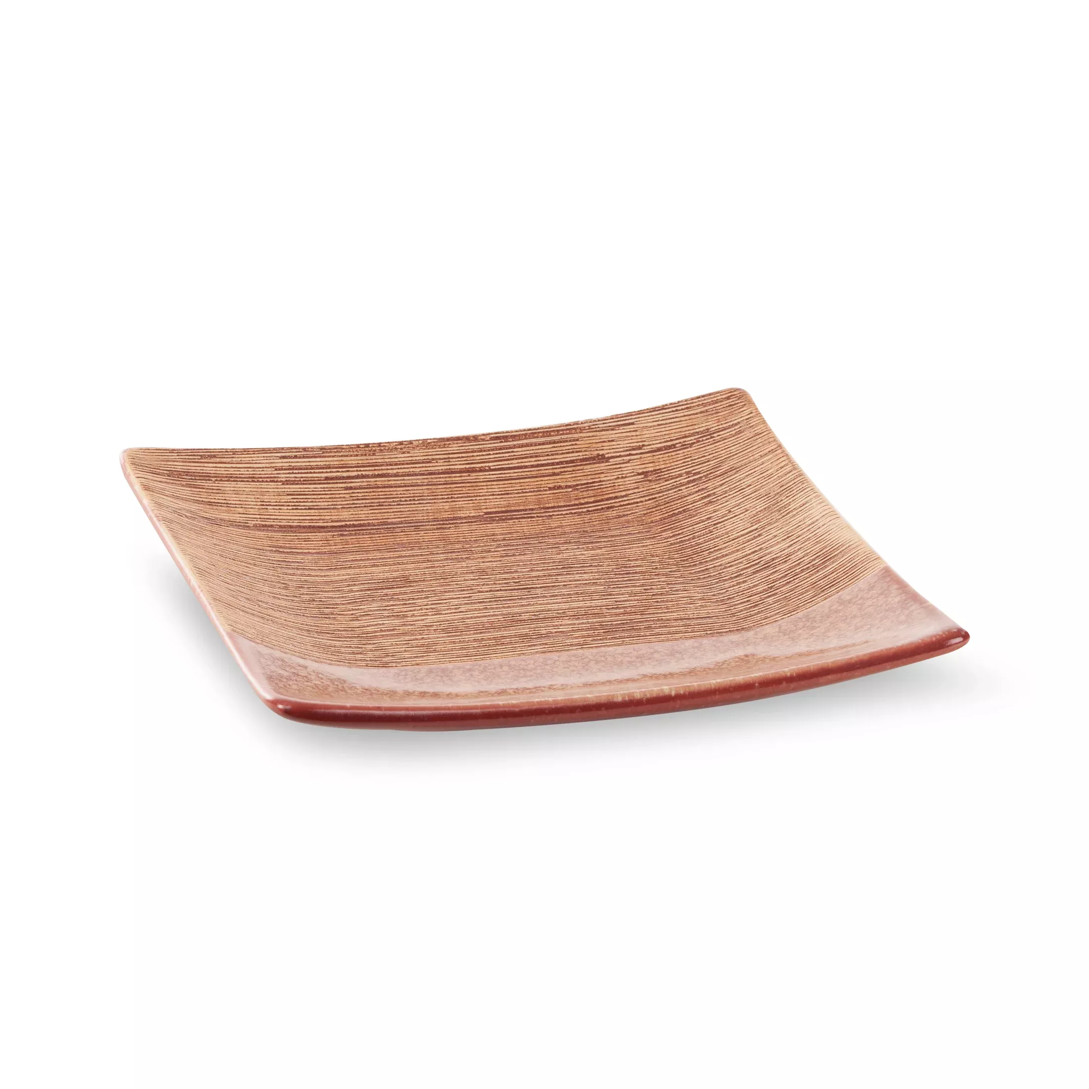 Patera ceramiczna dekoracyjna czerwono-jasnobrązowa 22x22x4 cmELDA