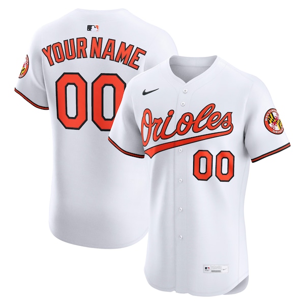 Baltimore Orioles Nike Home Elite Custom Jersey - White