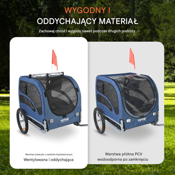 Przyczepka rowerowa dla psa do przewozu transporter do 45 kg