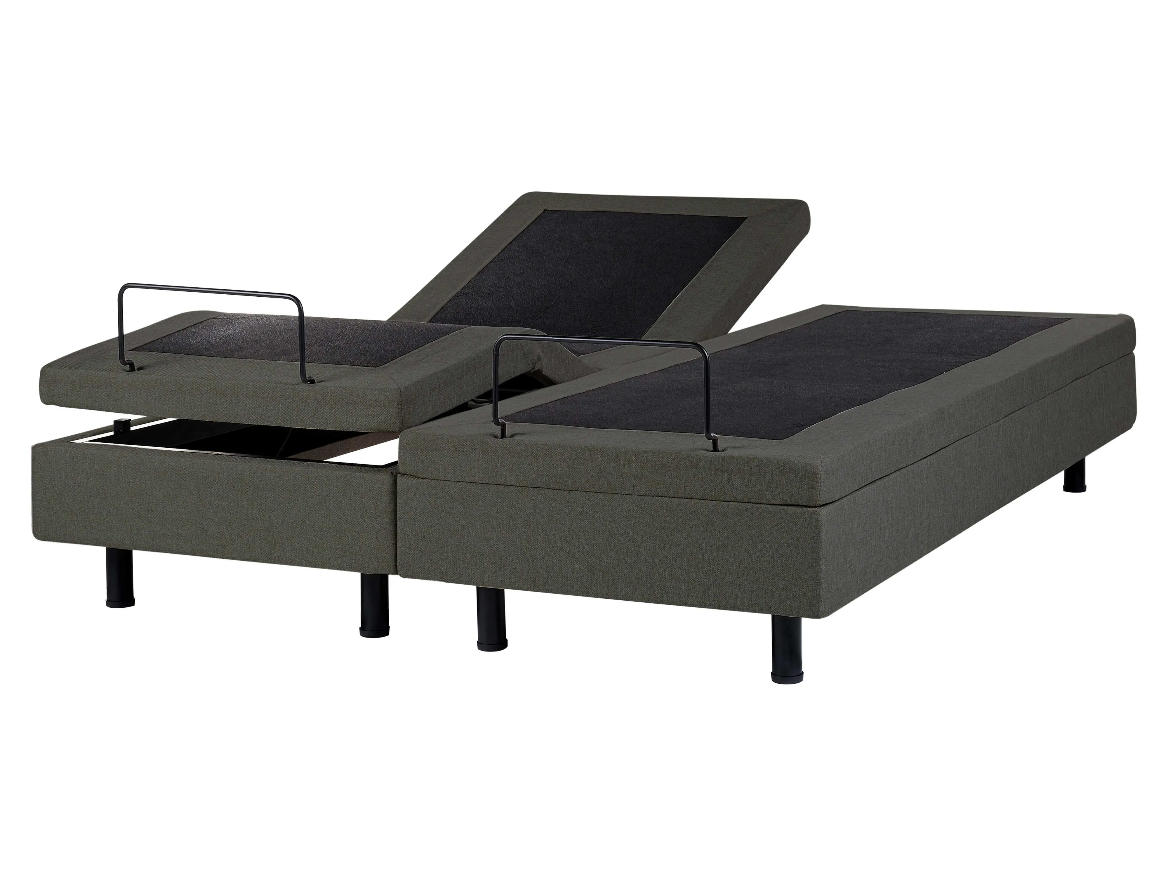 Adjustable Bed without Headboard Fabric CASTELLAN 160 x 200 cm (EU King Size) Dark Grey