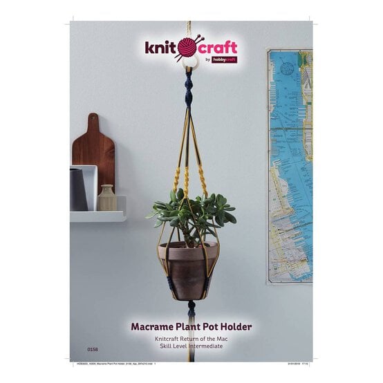 Knitcraft Macram&eacute; Plant Pot Holder Pattern 0158