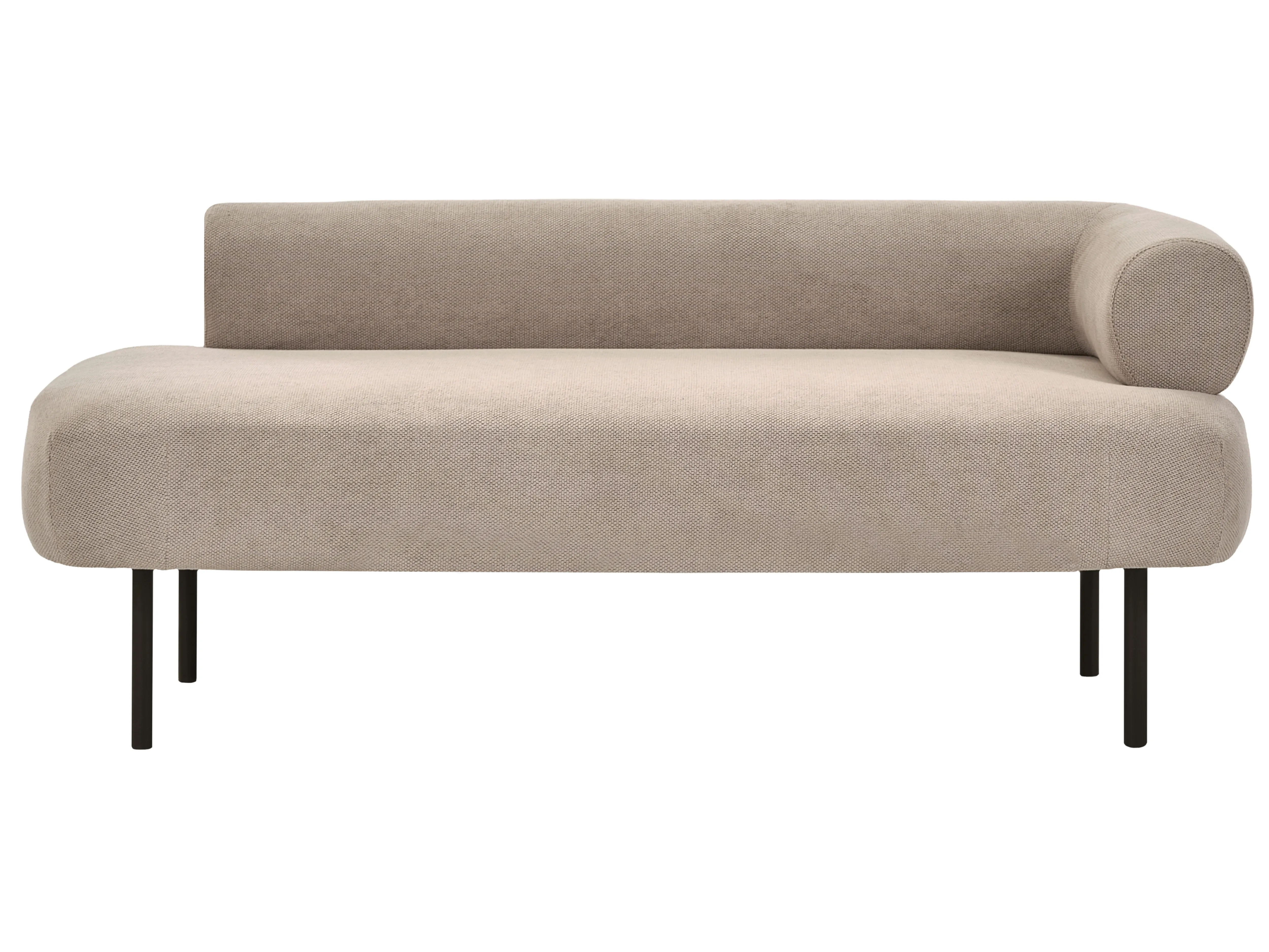 Left-Hand Chaise Longue MIRMANDE Fabric Taupe