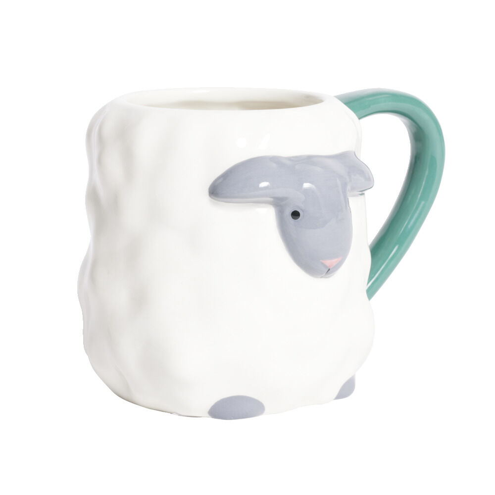 Mug mouton dolomite blanc et gris Ø10xH10cm