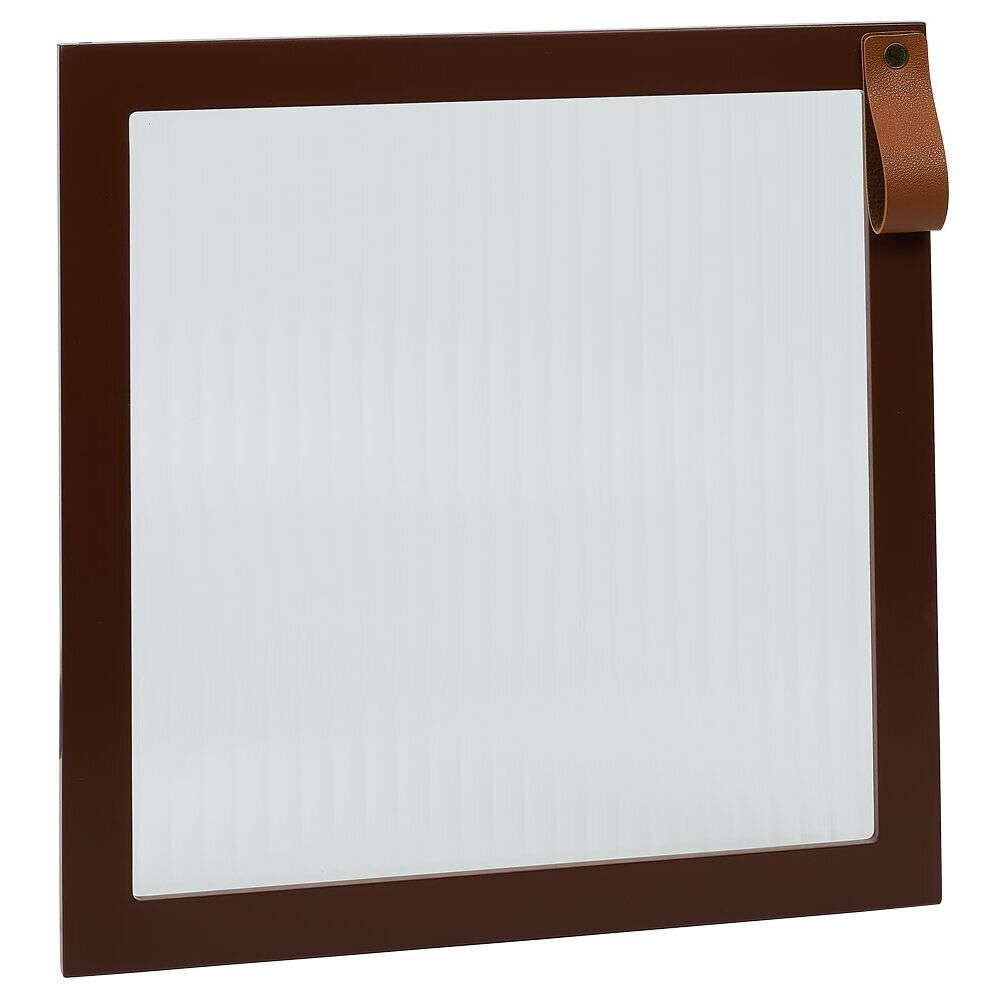 Porte Box Cube 32,2xH32,2x1,2cm bois marron et verre transparent