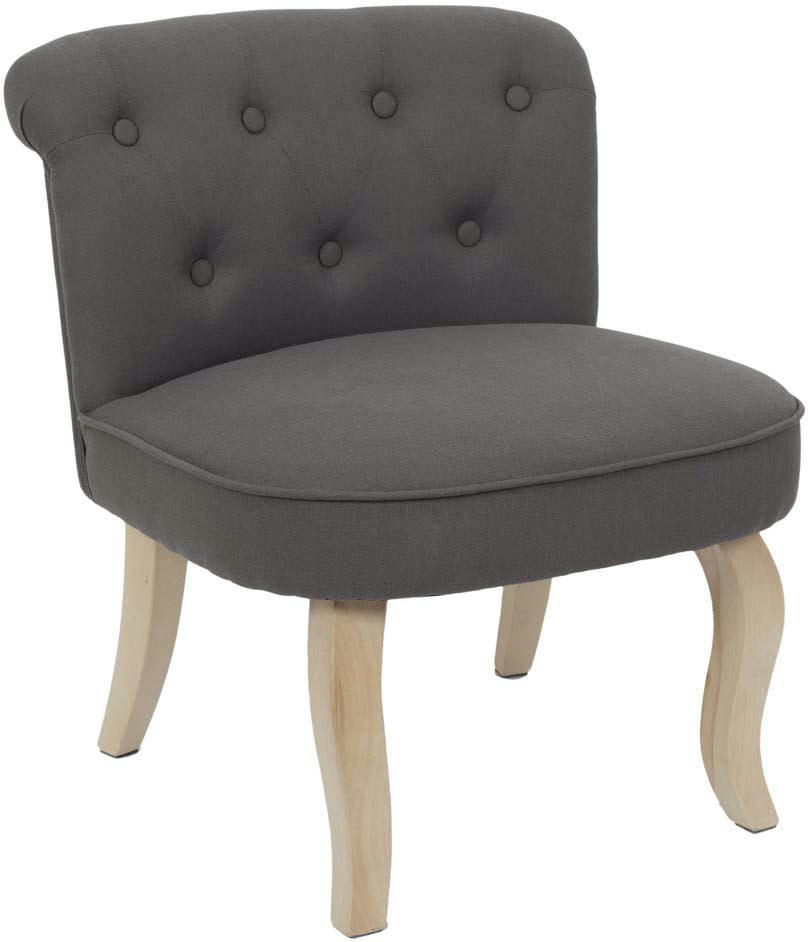 - Fauteuil en bois et tissu eleonore gris, taupe