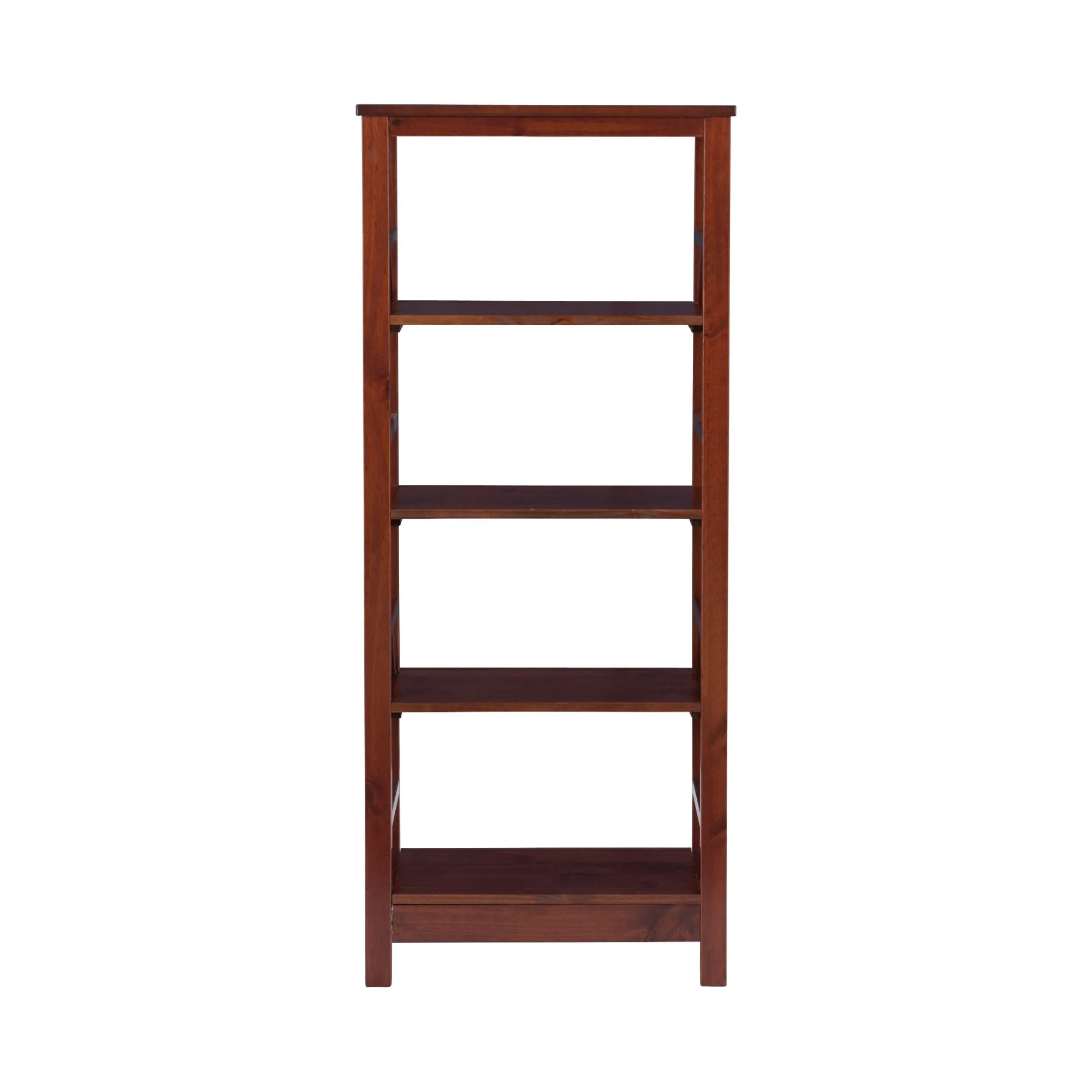 4 Tier Ladder Shelf Bookcase - 54.75 - Antique Brown