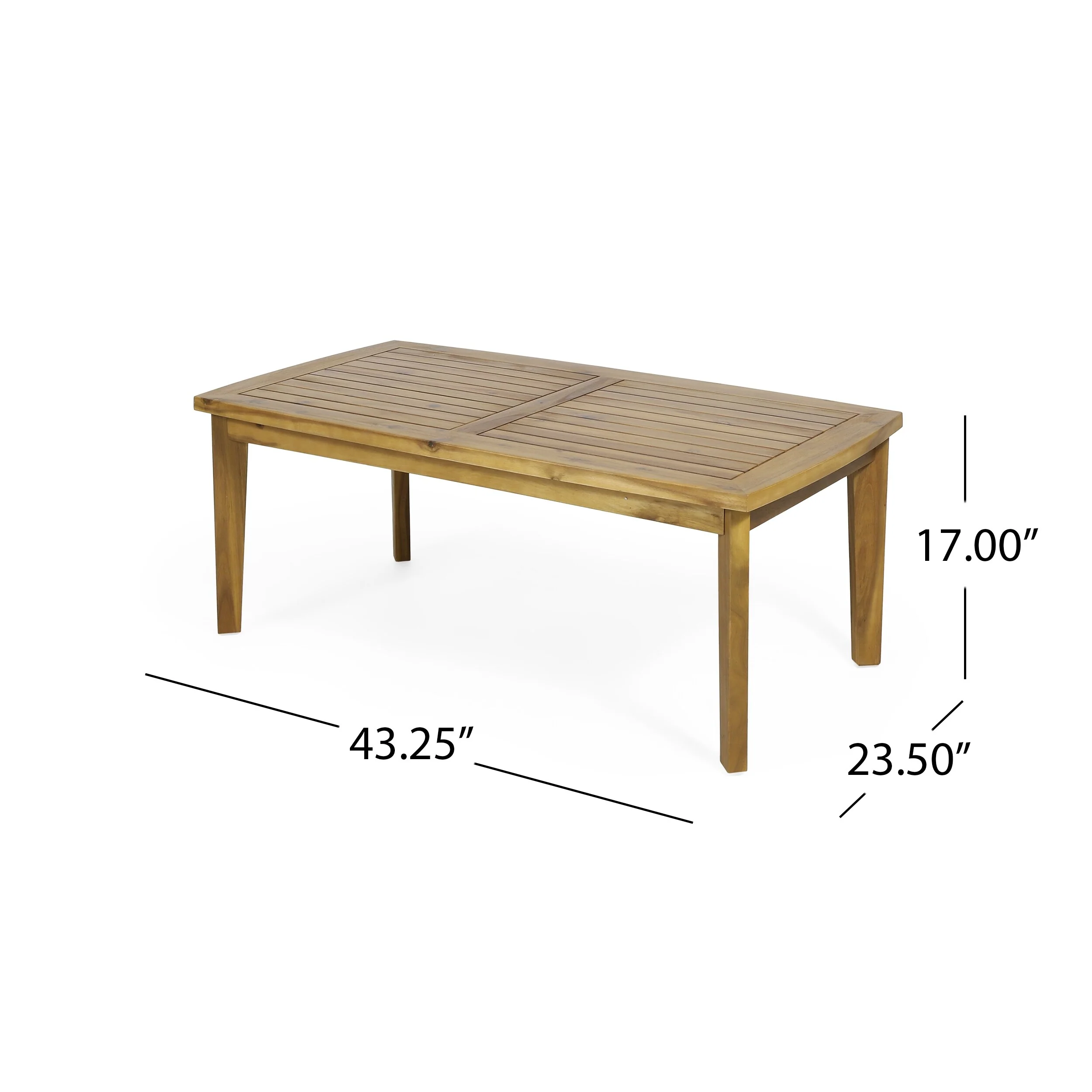 Solano Acacia Wood Outdoor Rectangular Coffee Table by Christopher Knight Home
