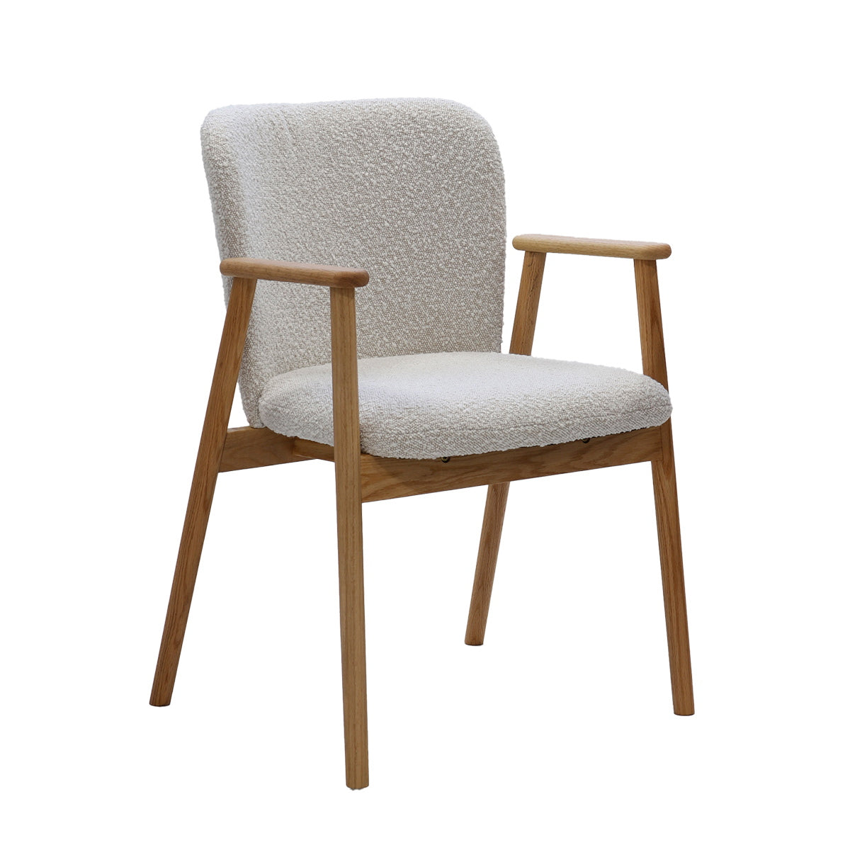 DÉJA Living Eetkamerstoel Lena - Eikenhout/Polyester - Beige - Set van 2