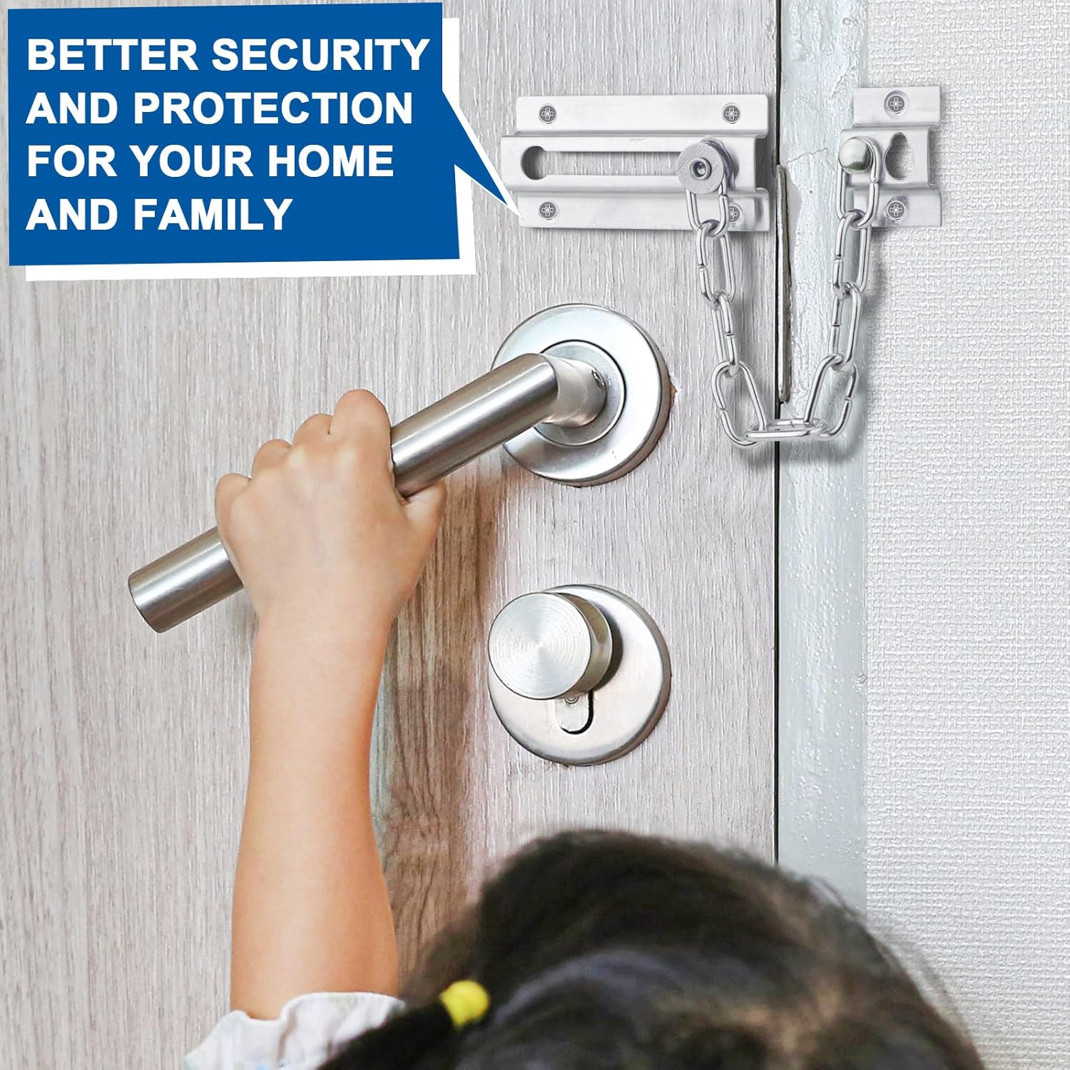 INBOF 2 Pack Door Chain Lock, Stainless Steel Chain Locks for Inside Door, Premium Thickened with 12 Screws