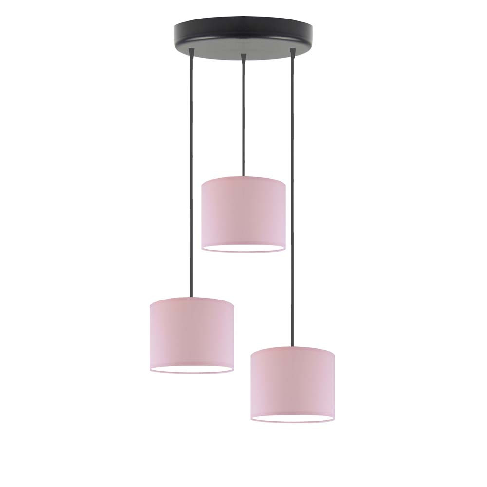 Lampa 3-punktowa PUEBLO loft Czarny/ Jasny Różowy