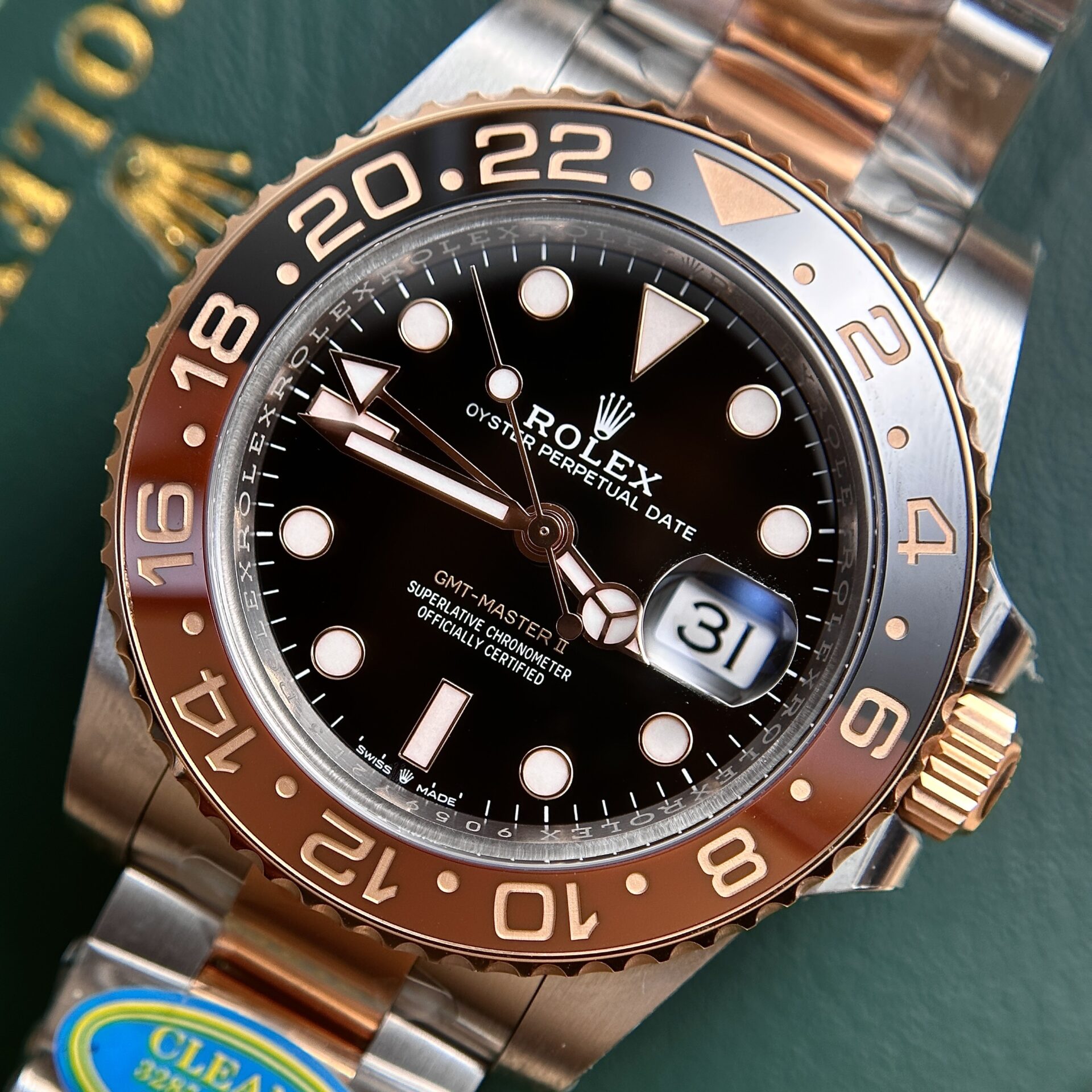 Rolex GMT-Master II 126711CHNR Root Beer SS/RG Plated Black Dial 40mm Oyster Super Clone