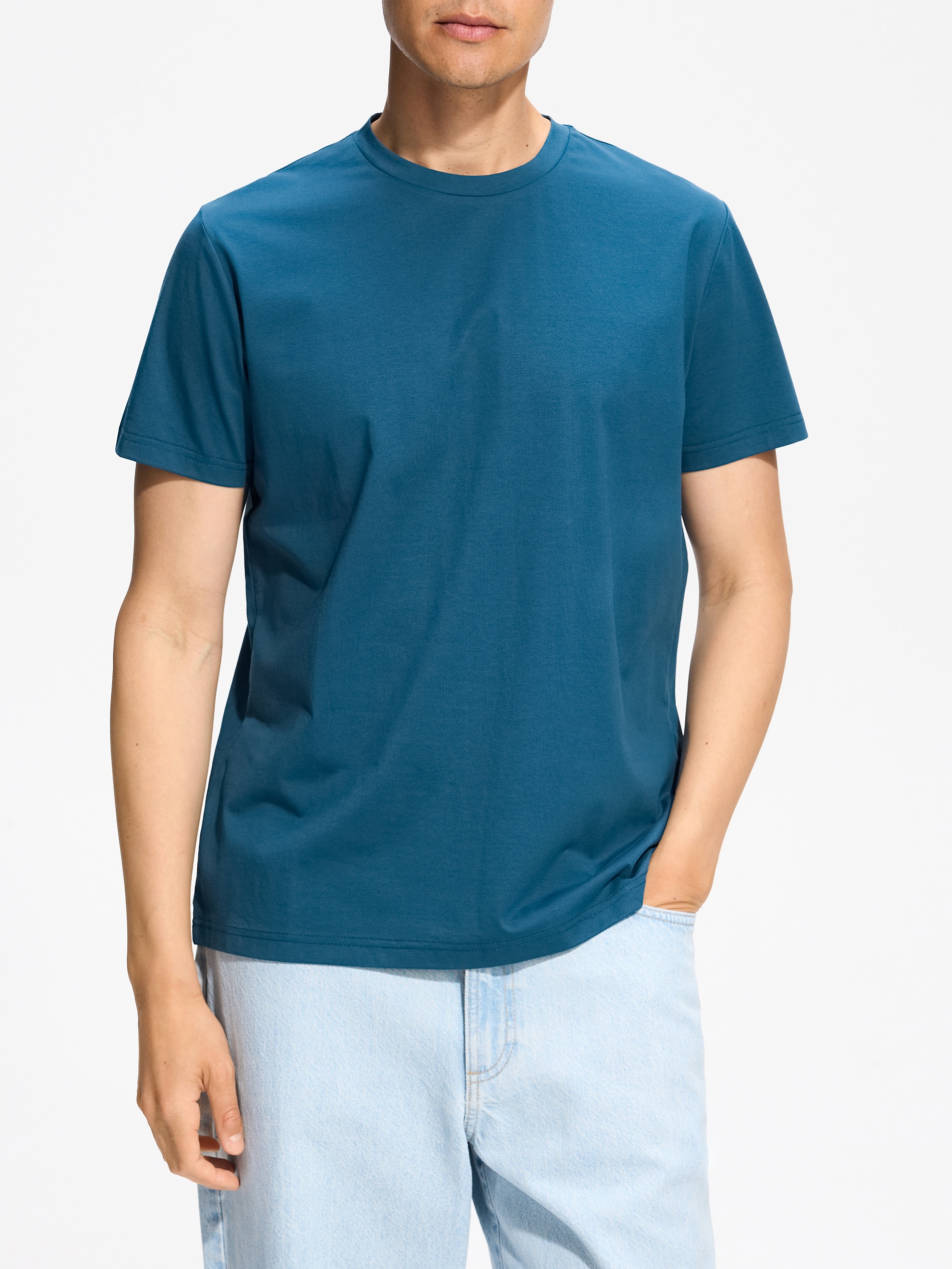 Gładki t-shirt regular fit