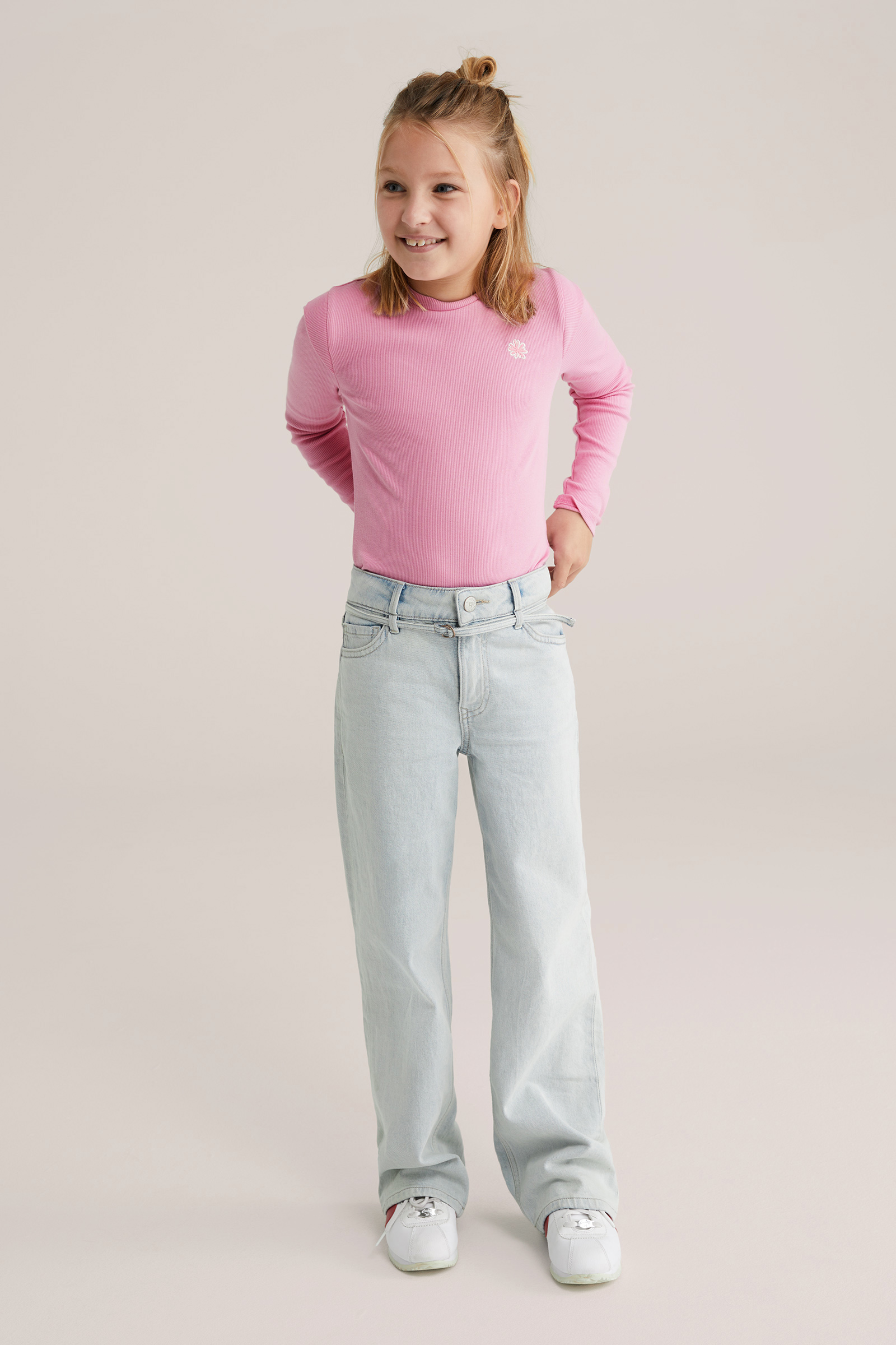 Meisjes T-shirt van ribstof met embroidery