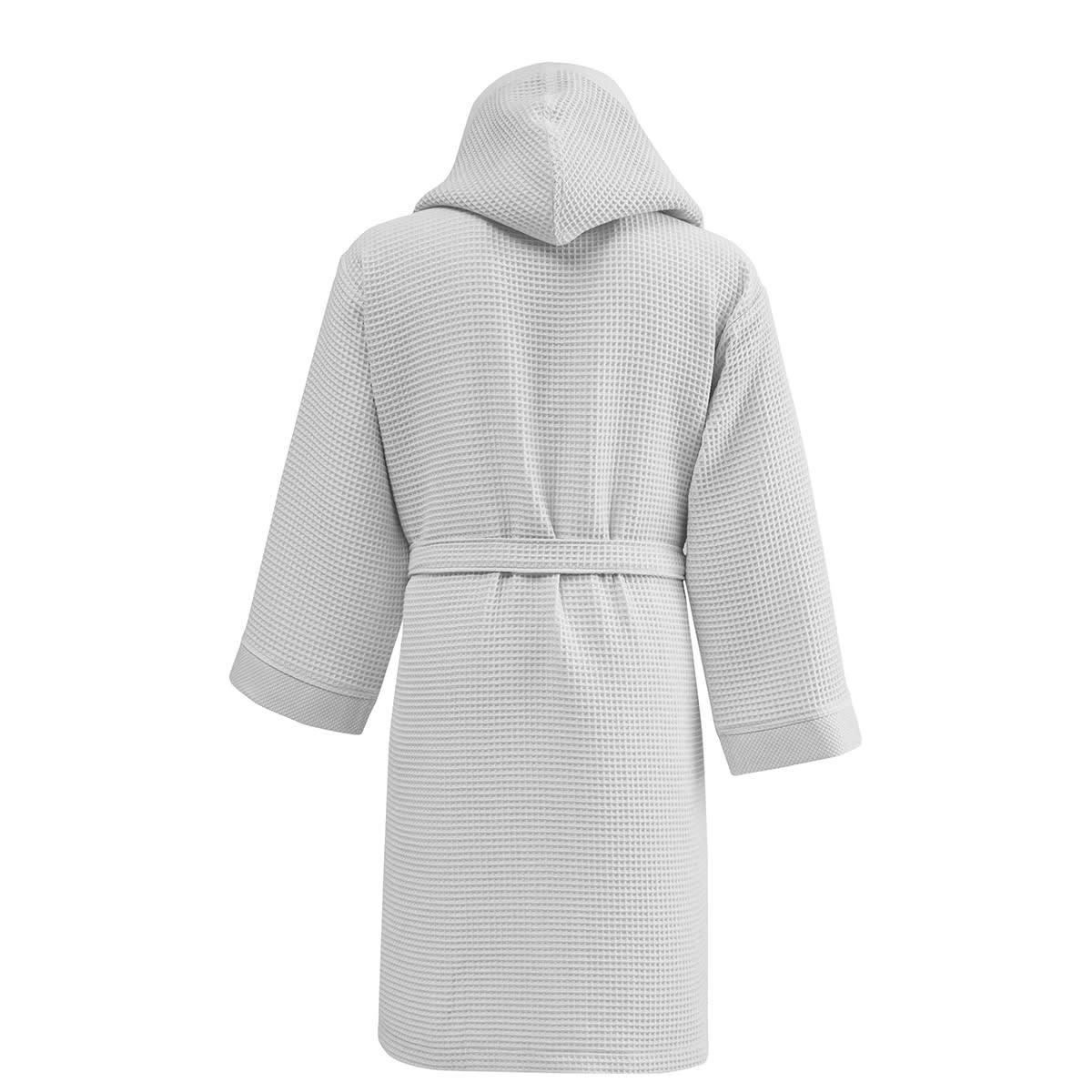 SPA - Peignoir mi-long nid d'abeille à capuche Blanc XL