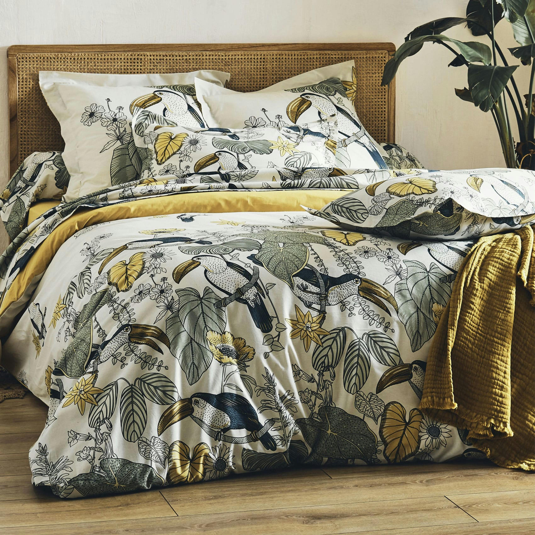 TOCO - Housse de couette toco coton kaki 140x200 cm