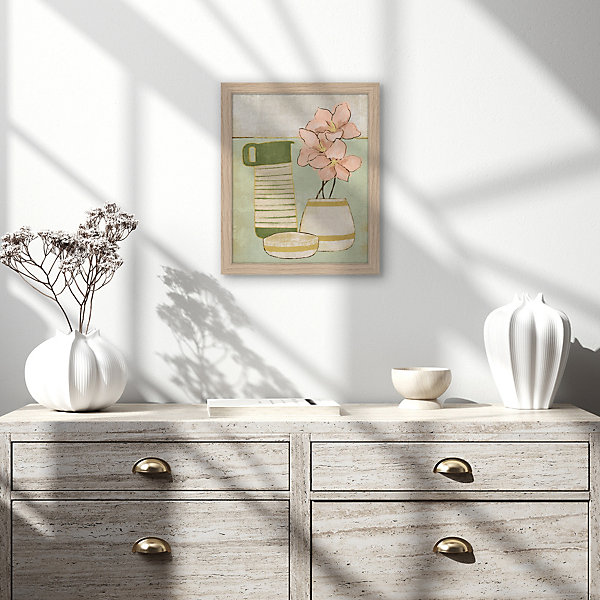 Affiche vintage fleur et cruche pastel l.24 x l.30 cm Dada Art