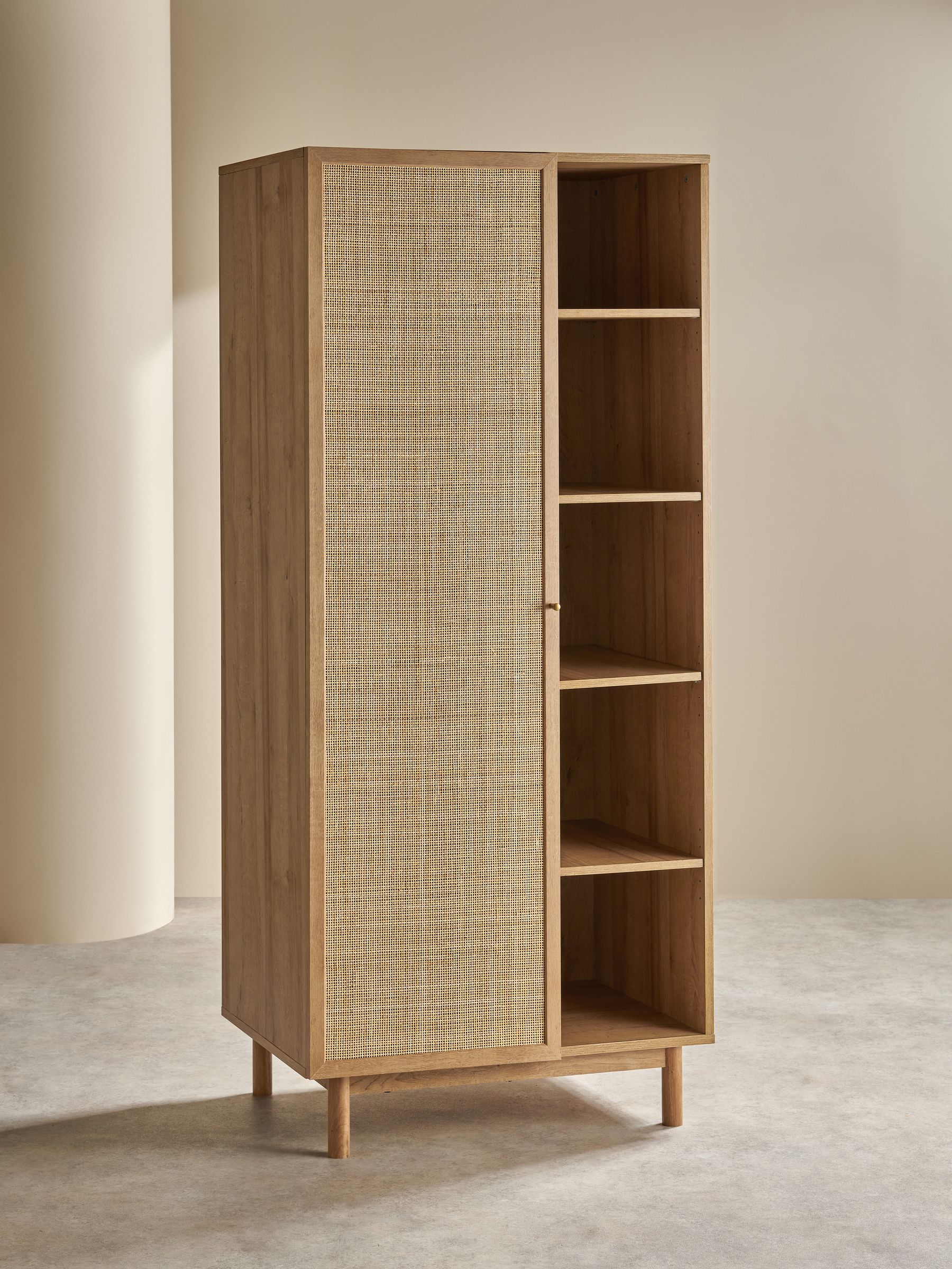 Pavia Rattan Double Wardrobe in Oak Effect