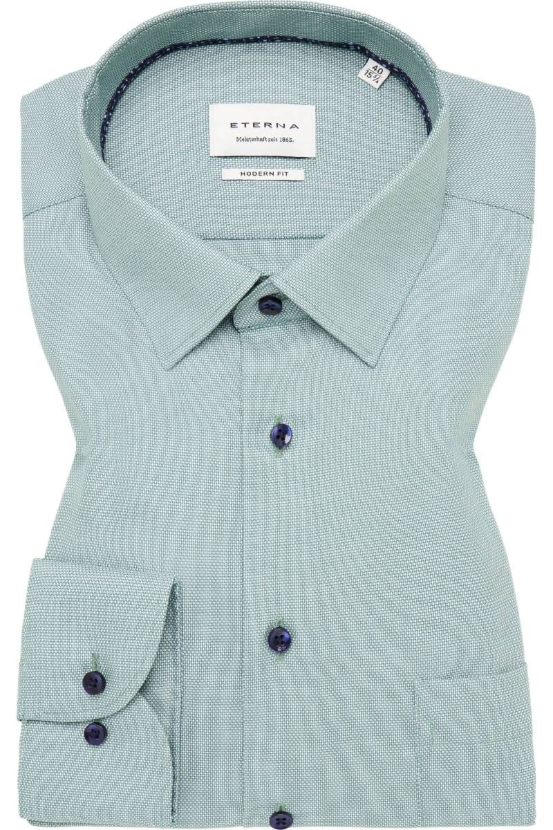 ETERNA Modern Fit Hemd hellgrün, Strukturiert