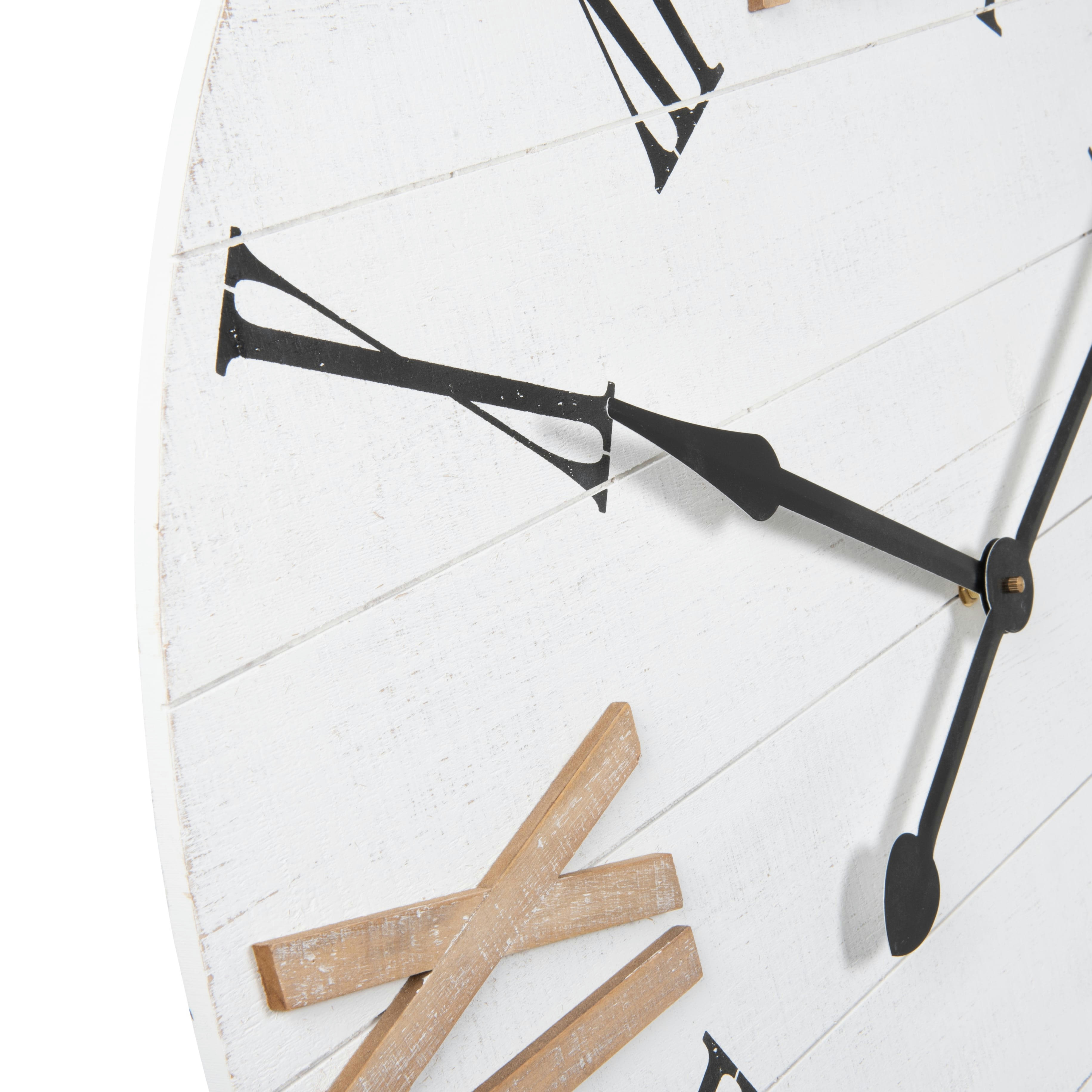 MARCUS - Horloge murale blanche, beige et noire D80