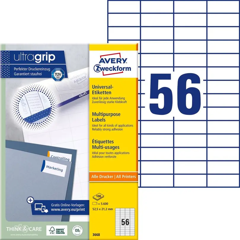 Etiketten 100er-Set Universal-Etiketten