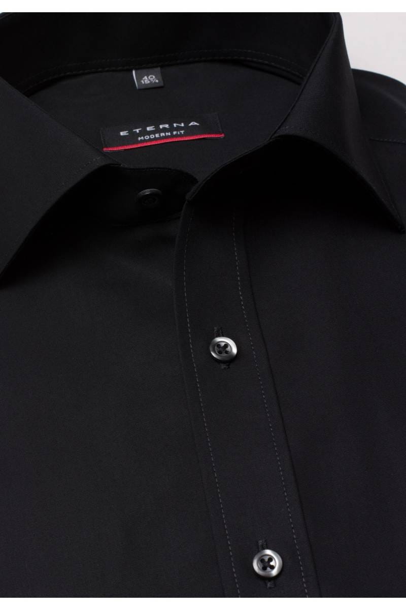 ETERNA Modern Fit Hemd schwarz, Einfarbig