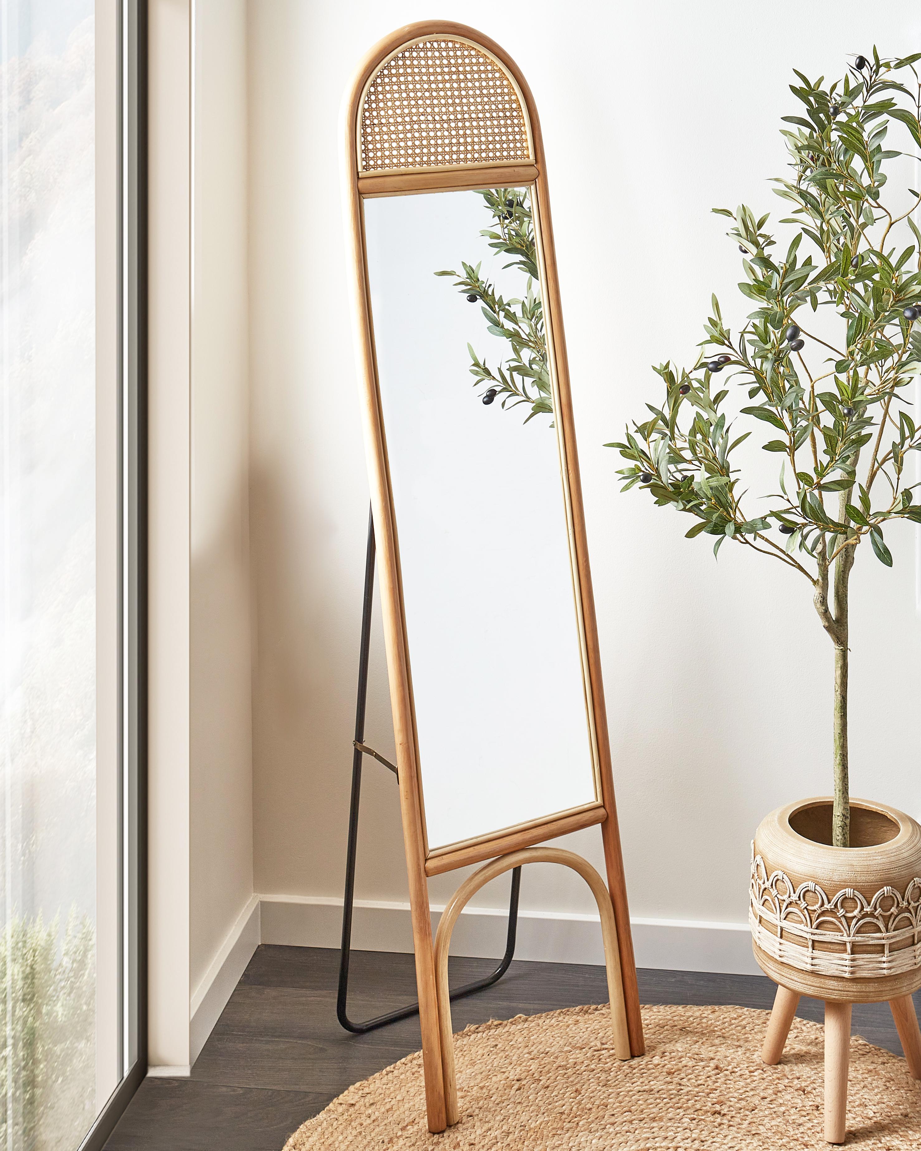 Standing Mirror BRUSSEY 170 cm Rattan Natural