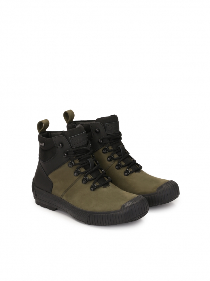 Combination material boots