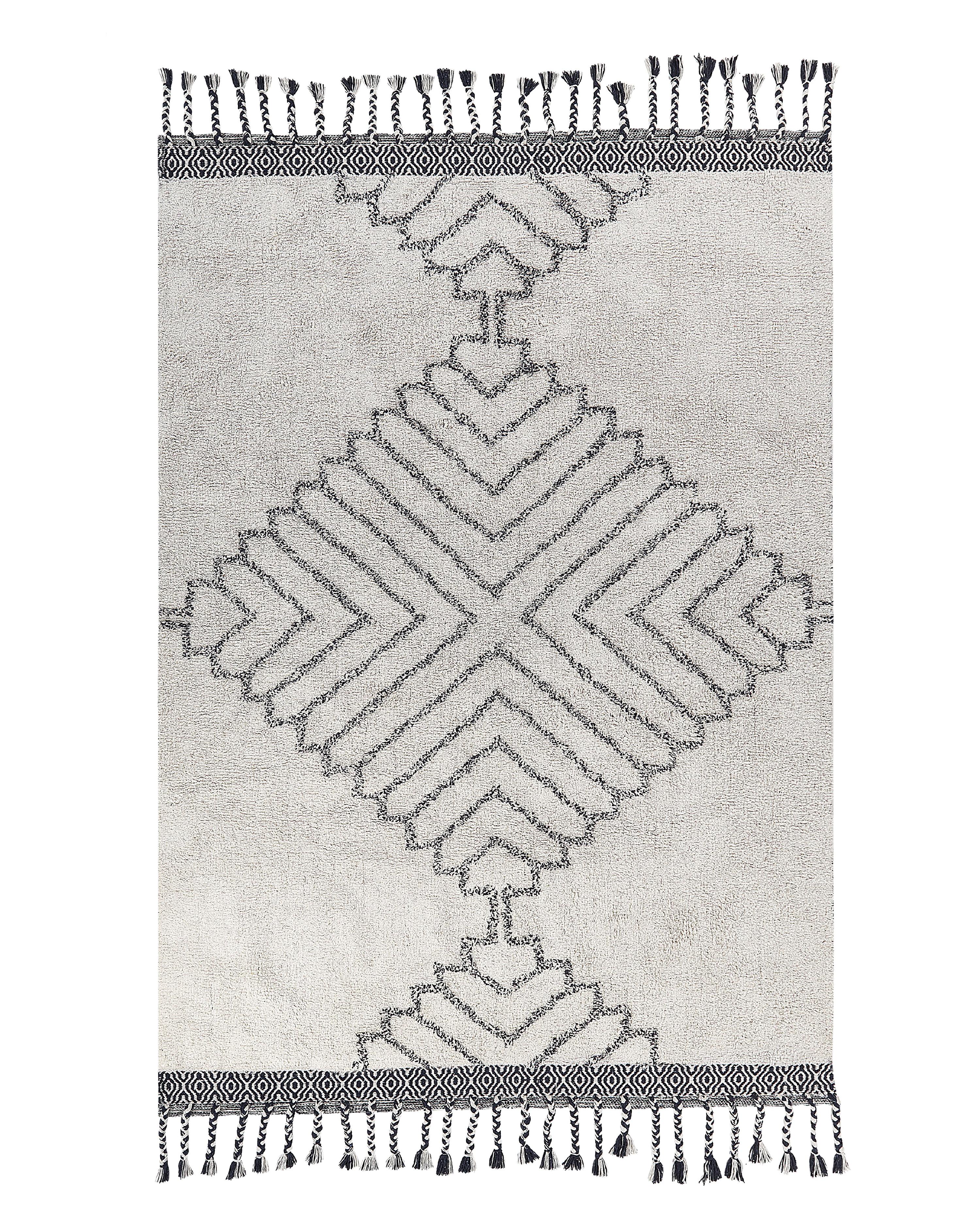 Rug ERAY Light Beige 140 x 200 cm Cotton