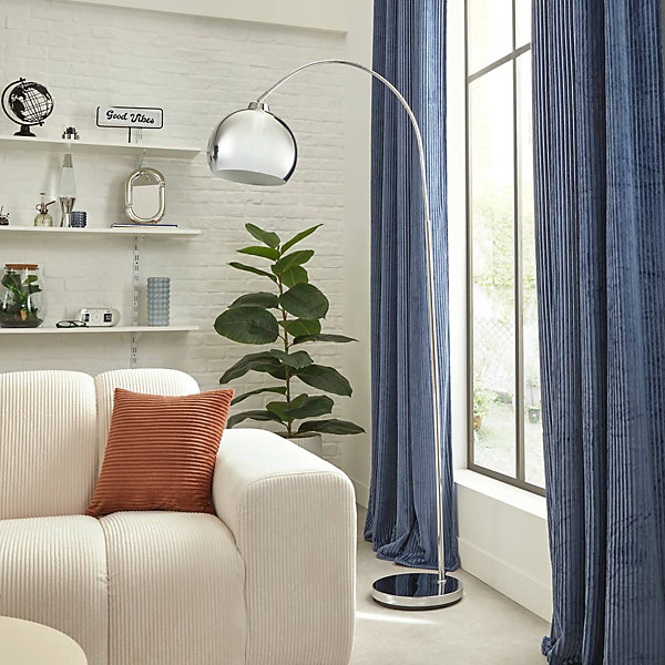 Lampadaire arc secteur Floris argent H177cm - Atmosphera