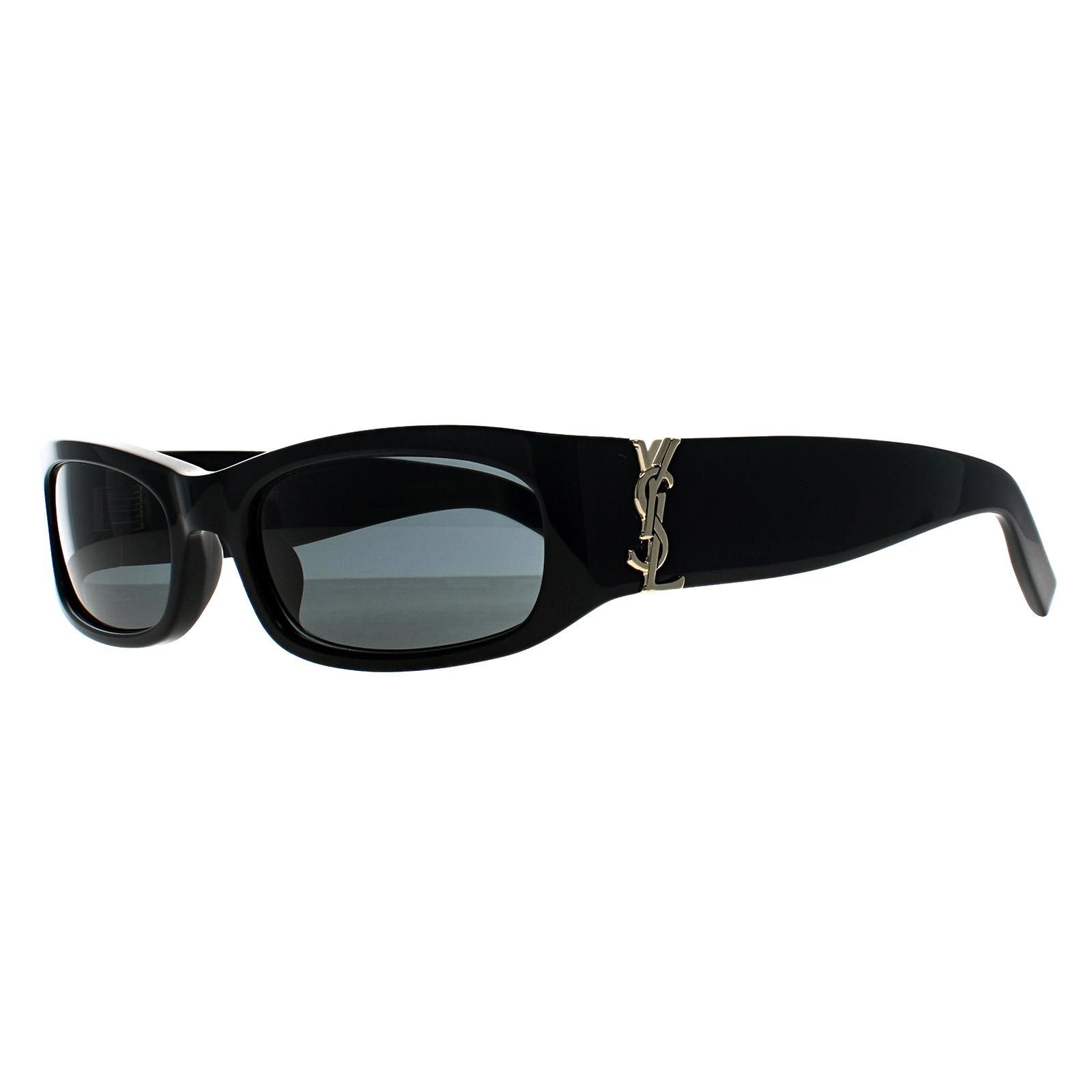 Saint Laurent Rectangle Shiny Black Grey SL M152