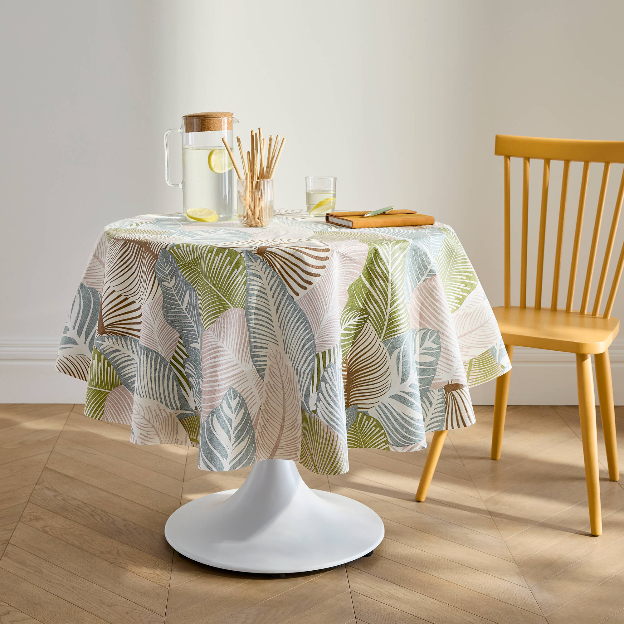 Nappe toile cirée imprimé grandes feuilles