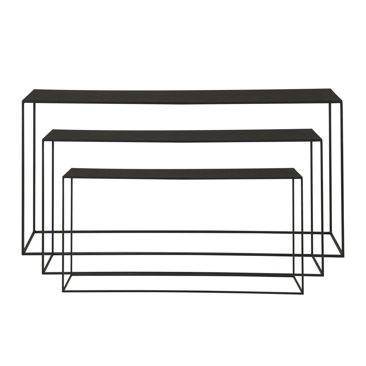 EXPO - Consoles métal noir (set de 3)