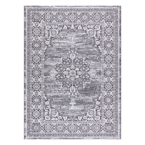 Dywan SZNURKOWY SIZAL LOFT 21213 Ornament szary / srebrny / 80x150 cm