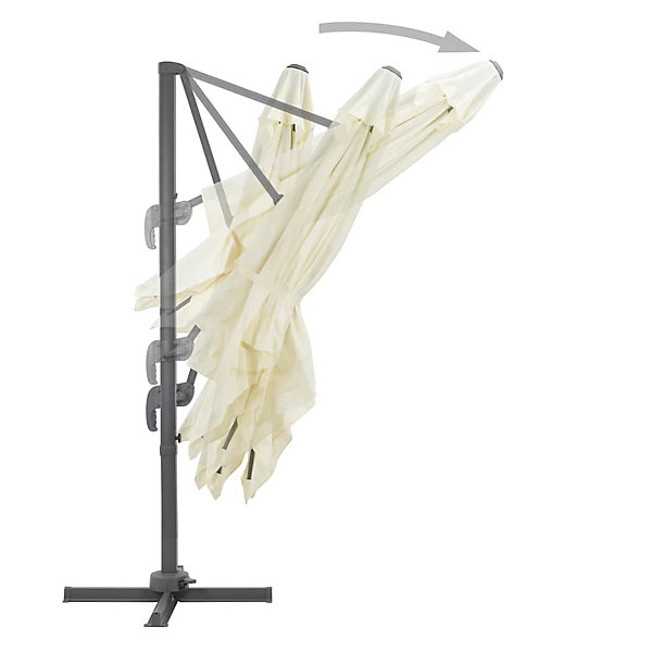 Parasol de jardin en porte-à-faux et poteau en aluminium sable vidaXL