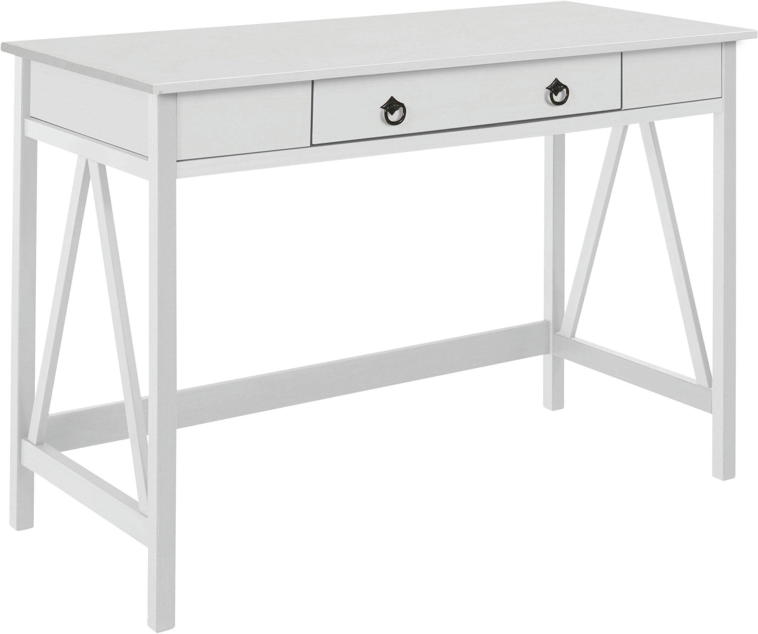 TITAN - Bureau avec 1 tiroir en pin blanc