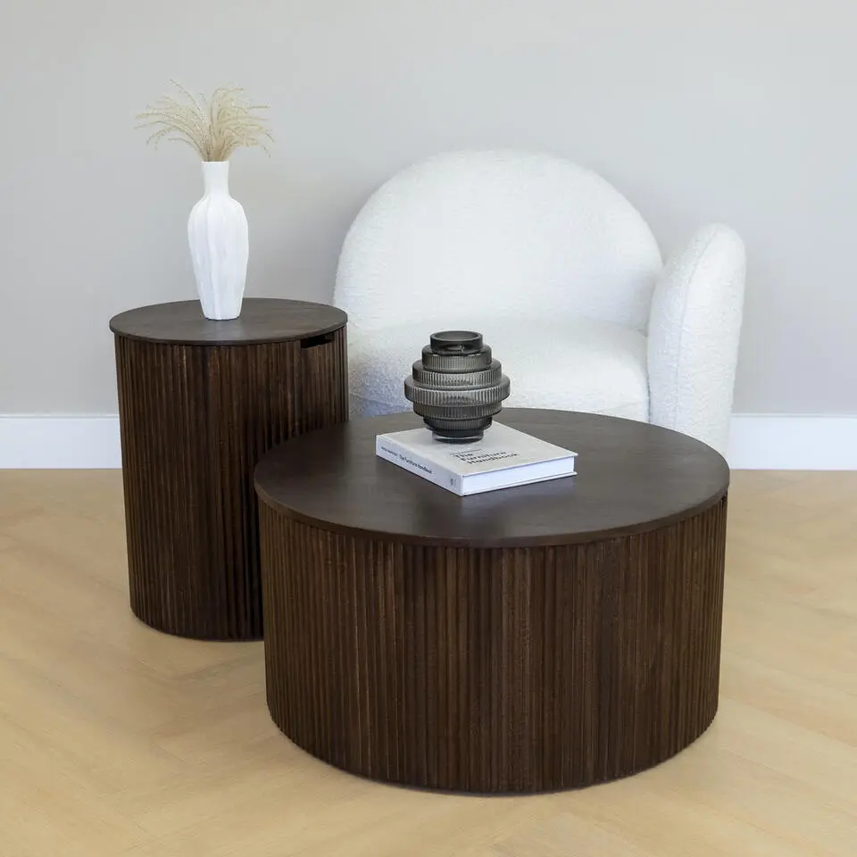 Lewis & Loft Salontafel Lonne - FSC? mangohout - ?70cm - Walnoot bruin