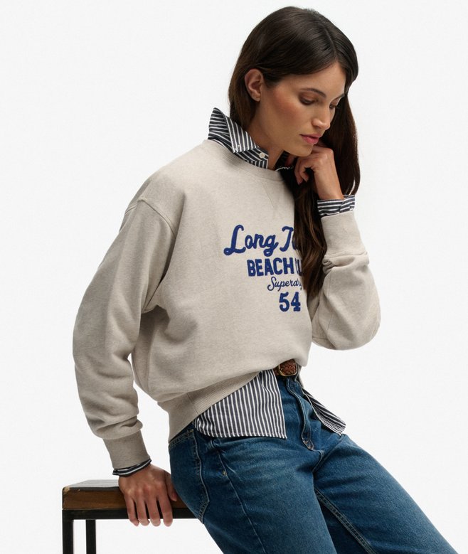 Beach Club Loose Crew Sweatshirt