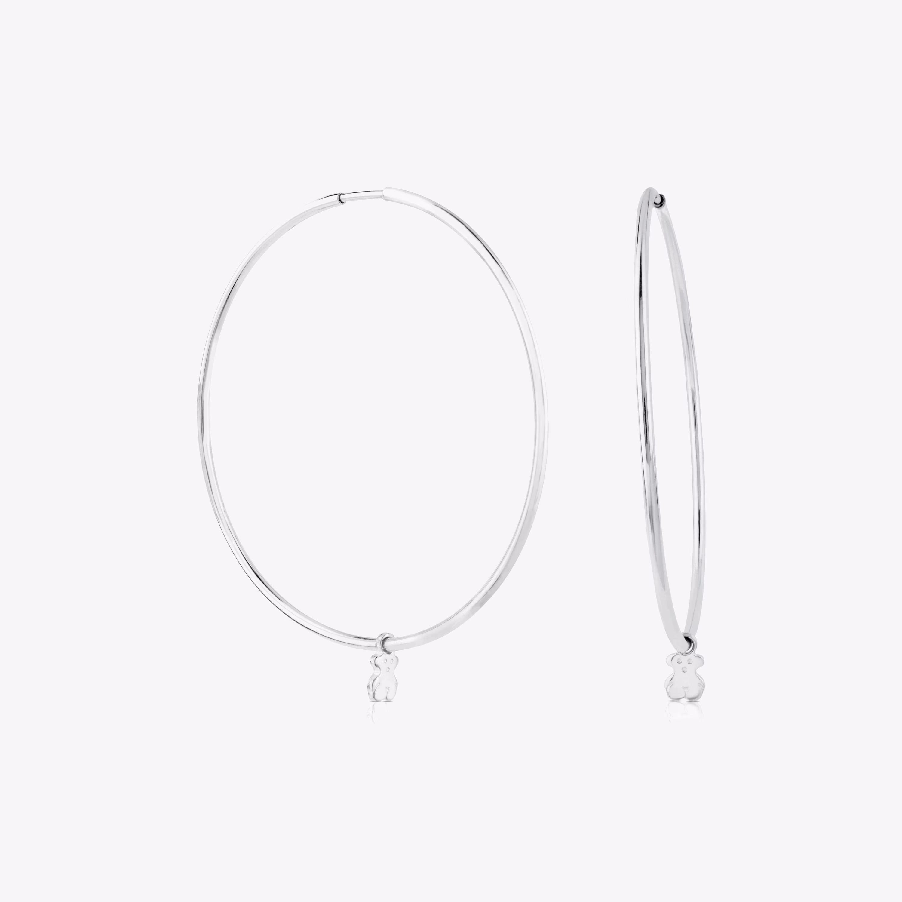 Pendientes aro de plata 4cm TOUS Bear
