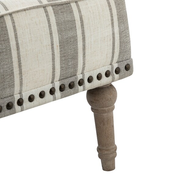 Geltrude Classic Upholstered Striped Armchair With Nailhead Trim Set of 2 by HULALA HOME