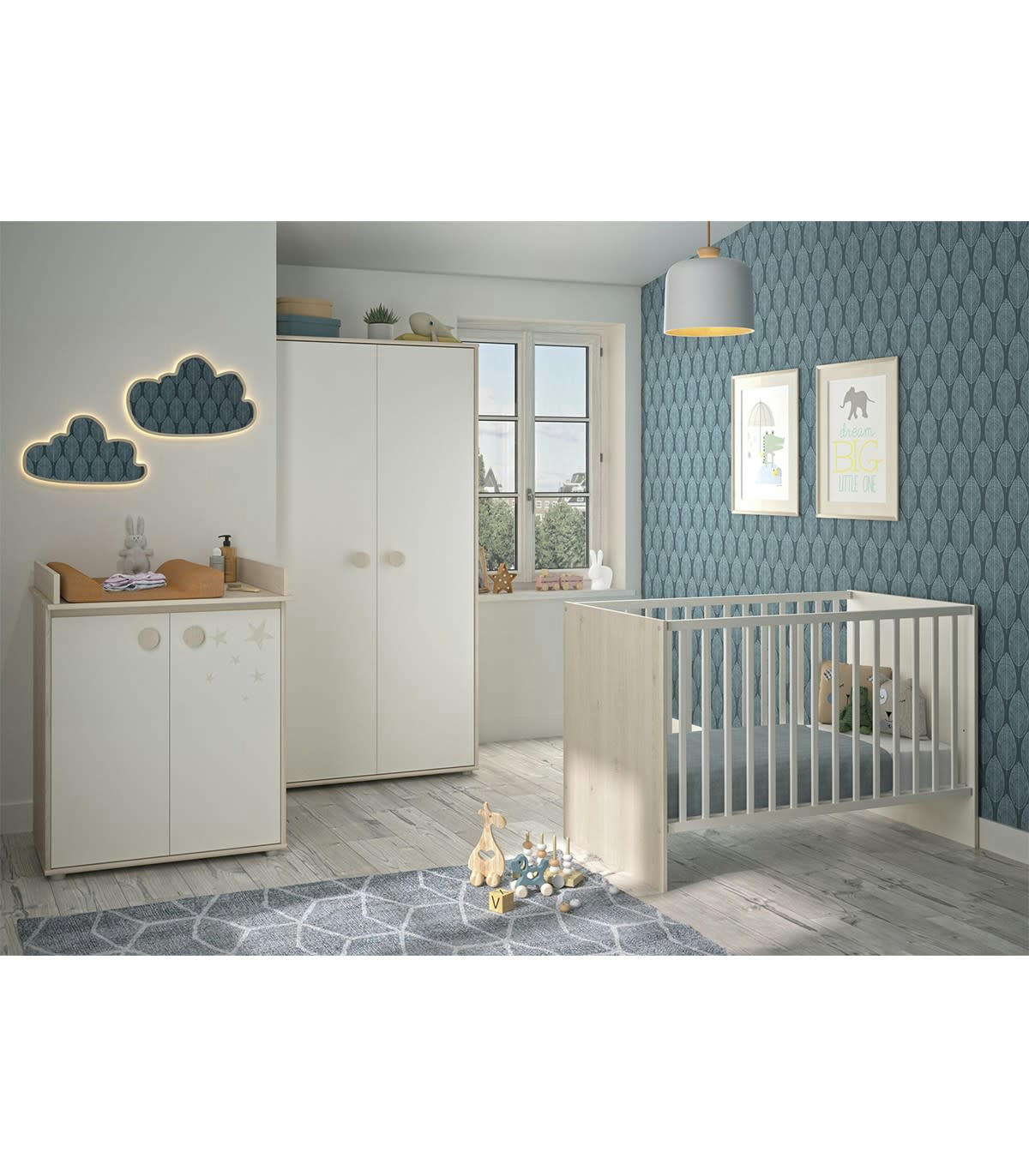 FELIX - Armoire effet bois beige clair