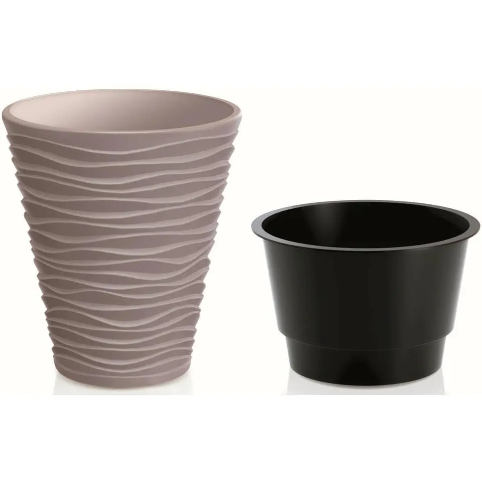 Prosperplast Plantenpot Sand Dunes - kunststof - beige - D30 cm