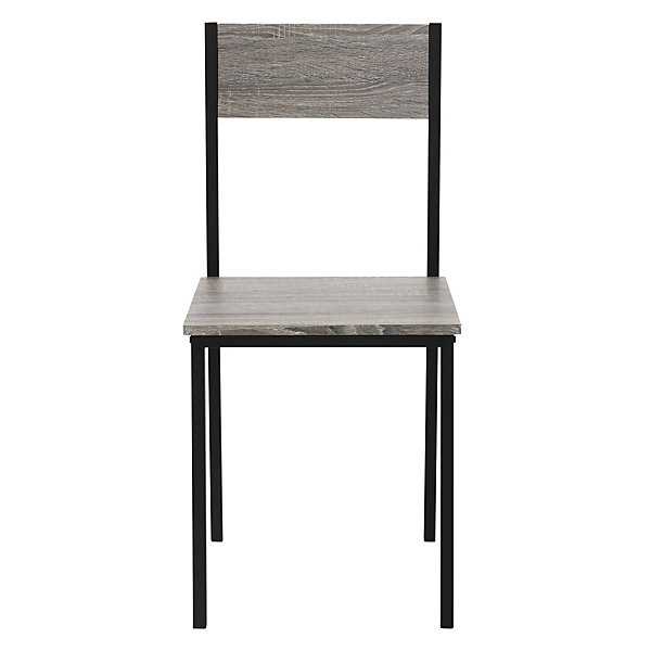 4 Pièces meubles salle à manger cuisine table chaises banc chêne-gris MDF/acier