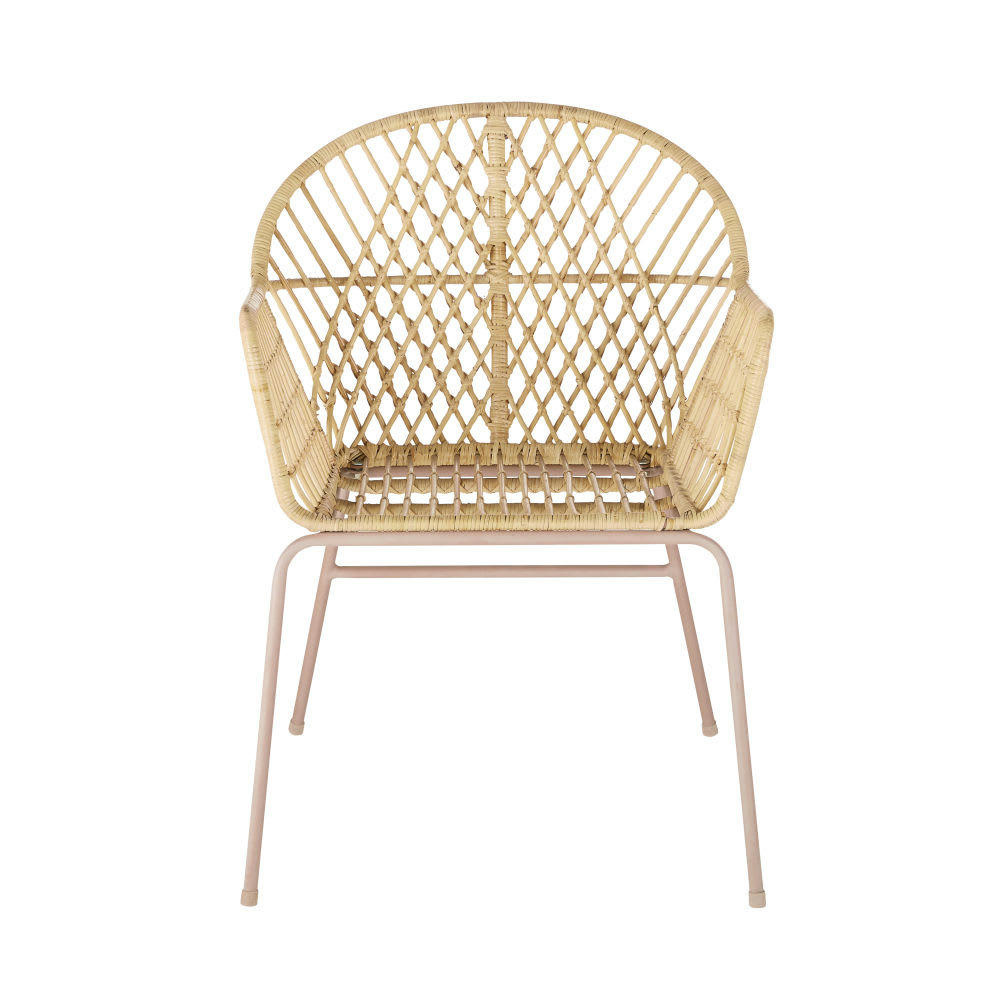 Ysee - Fauteuil enfant en rotin et métal rose